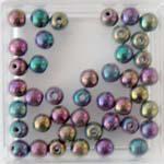 Glass bead Jet Blue Purple Iris