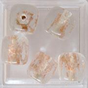 Glasperle Transparent Quadrat