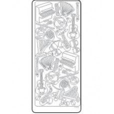 Sticker sheet musical instruments silver