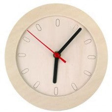 Clock with wooden frame
