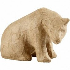 Eisbär sitzend aus Pappmaché
