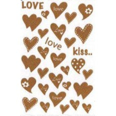 Rub on Love Glitzer Gold