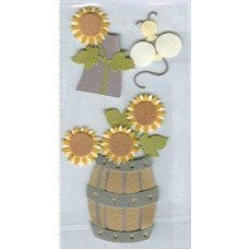 Verzierung Fass mit Blumen