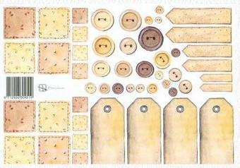 Marjoleine buttons brown cutting sheet