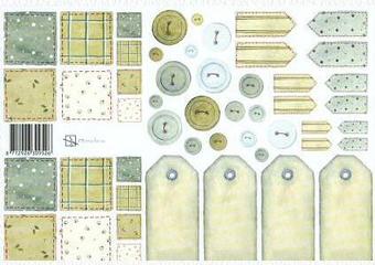 Marjoleine buttons green cutting sheet