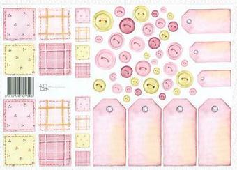 Marjoleine Buttons Pink Cutting Sheet