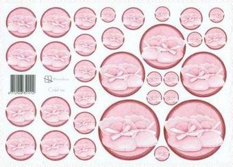 Marjoleine circles baby slippers pink cutting sheet