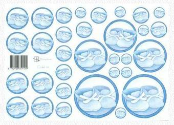 Marjoleine circles baby booties blue cutting sheet