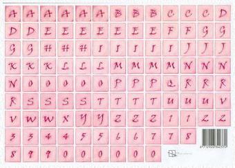Marjoleine alphabet pink cutting sheet