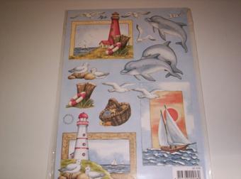 Lighthouse and dolphin cutting sheet