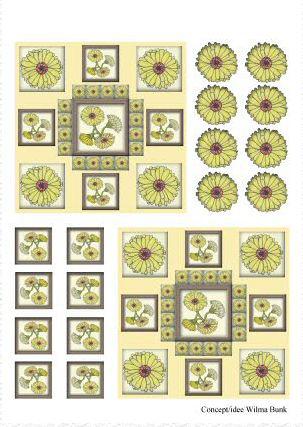 Cut-out sheet Christinas yellow flower Romak