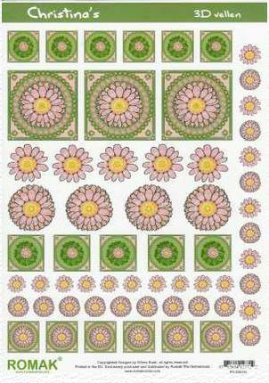 Cutting sheet Christinas pink flower Romak
