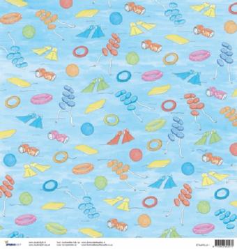 Scrapbook football field with footballs