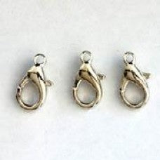 Carabiner clasp 15mm silver-colored