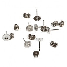Ohrstecker mit flacher Scheibe 6mm