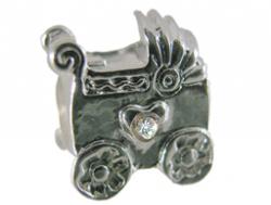 Kinderwagen aus Metall im Pandora-Stil mit Stein