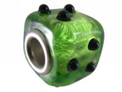 Pandora Style glass light green rectangle