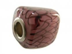 Pandora Style glass purple rectangle