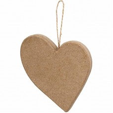 Heart pendant crazy heart 10.5 cm paper mache