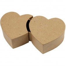 Double heart box 21.3 cm paper mache