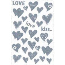 Rub on Love Glitzer Silber