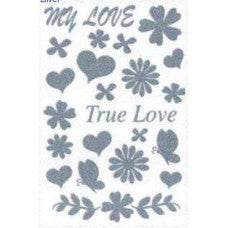 Rub on true love glitter zilver