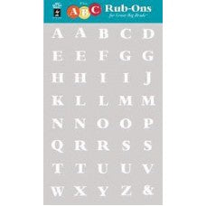 Rub on abc white
