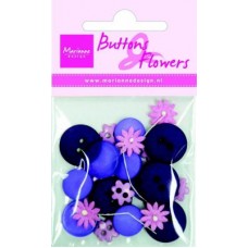 Buttons & Flowers Dark Blue