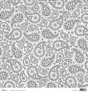 Scrapvel wit-zwart paisley