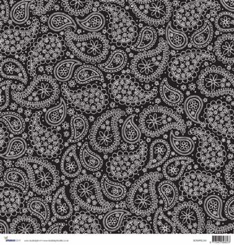 Scrapvel zwart-wit paisley