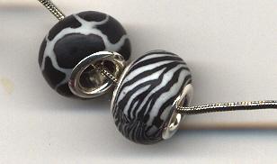 Pandora Style kraal fimo zebra