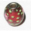 Pandora Style glas rood met bloem en vlekjes