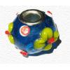 Pandora Style glas blauw met gele bloem