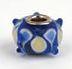 Pandora Style glas blauw/geel met noppen